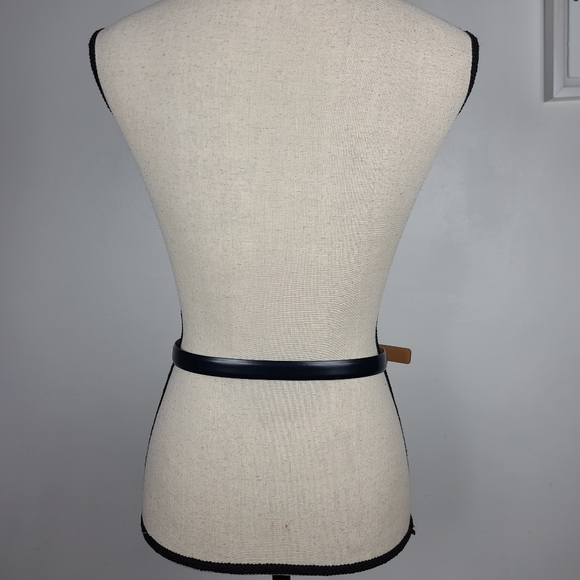 Brooks Brothers Black Leather Solid Brass Gold-Tone Buckle Belt With Logos - Picture 7 of 12